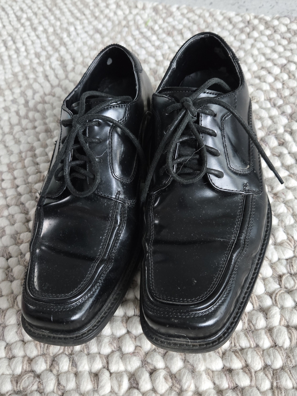 ROCKPORT Men's Black Leather Lace Up Loafer SHOES 9.5